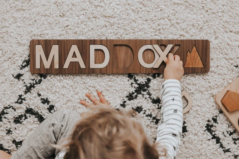 wooden personalized name puzzle