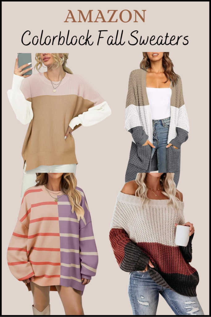 amazon colorblock fall sweaters