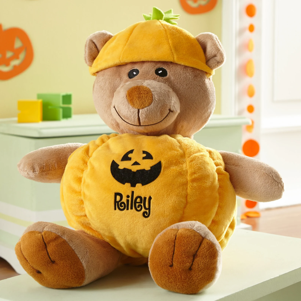 plush personalized halloween teddy bear